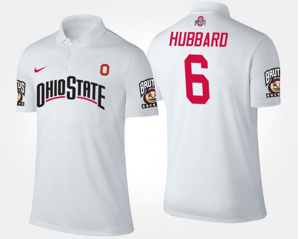 Ohio State Buckeyes Sam Hubbard Men's #6 White College Football Polo 2404YYLJ5